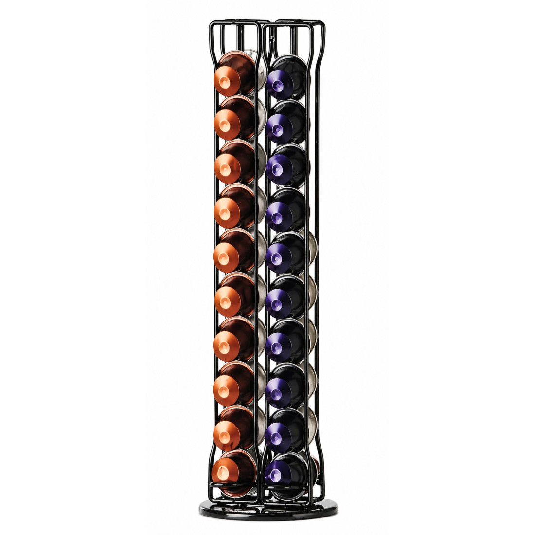 Suport modern pentru capsule de cafea, 40 de capsule, compact, vertical, usor de curatat si folosit, pentru birou sau acasa, metal, 37 x 11 cm, negru Suport modern pentru capsule de cafea, 40 de capsule, compact, vertical, usor de curatat si folosit, pentru birou sau acasa, metal, 37 x 11 cm, negru