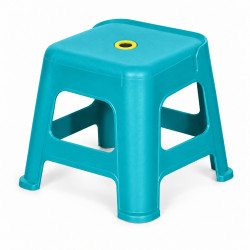 Mini taburet din plastic, compact si practic, 24 x 30 x 27 cm, albastru