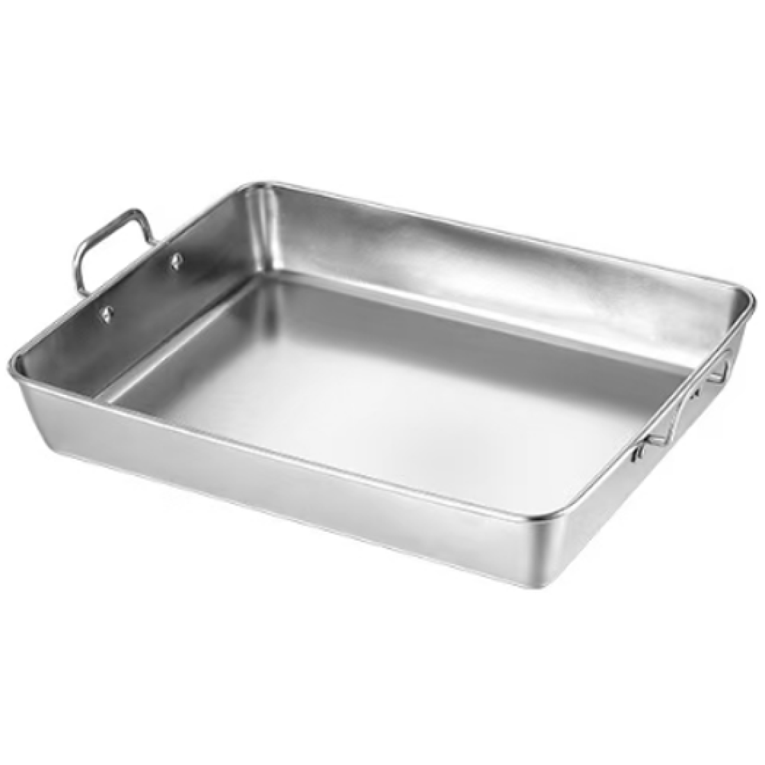 Tava inox cu manere, 35 x 28 x 6 cm, rezistenta si practica pentru prepararea si servirea alimentelor