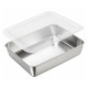 Tava inox cu capac, 30 x 25 x 6 cm, rezistenta, usor de curatat, ideala pentru depozitare, pastrare si transport alimente Tava inox cu capac, 30 x 25 x 6 cm, rezistenta, usor de curatat, ideala pentru depozitare, pastrare si transport alimente