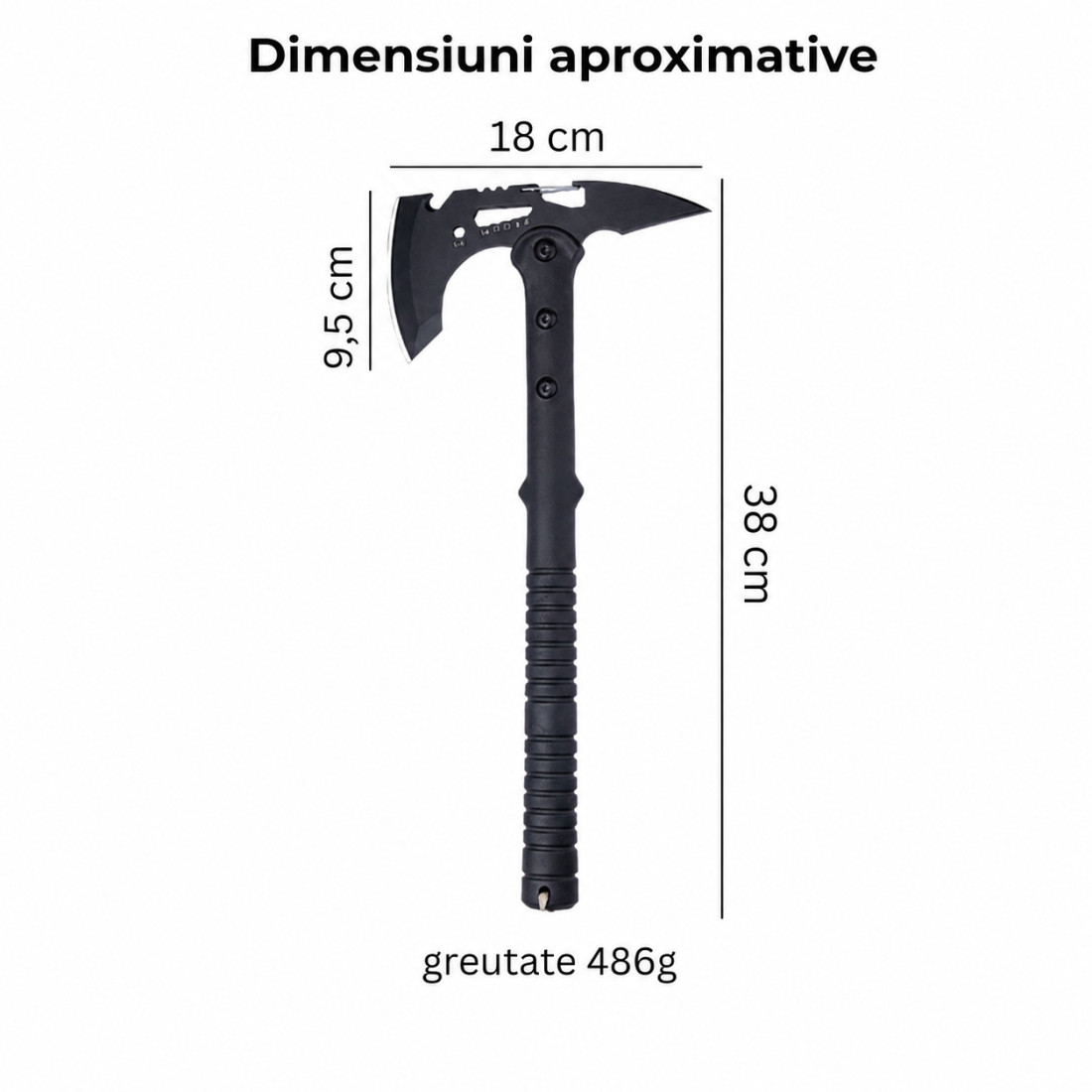Topor multi-functional 38 cm, negru Topor multi-functional 38 cm, negru