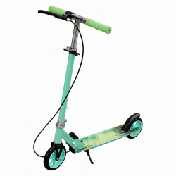 Trotineta cu 2 roti pentru copii, inaltime reglabila, pliabila, frana de mana, + 3 ani, roti 145 mm, verde
