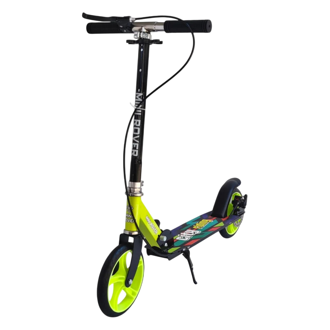 Trotineta pliabila pentru copii 7+ ani, roti 200 mm, frana de mana si frana de picior, 3 trepte de inaltime, sarcina maxima 80 kg, metal, verde Trotineta pliabila pentru copii 7+ ani, roti 200 mm, frana de mana si frana de picior, 3 trepte de inaltime, sarcina maxima 80 kg, metal, verde