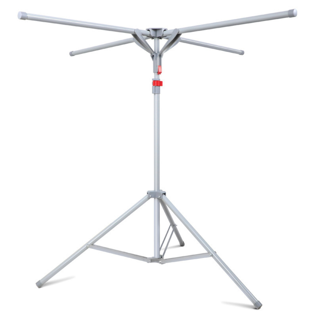 Uscator de rufe, tip umbrela, pliabil, telescopic, pentru interior-exterior, cu patru tije, picior anti-alunecare, inaltime ajustabila