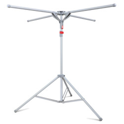 Uscator de rufe, tip umbrela, pliabil, telescopic, pentru interior-exterior, cu patru tije, picior anti-alunecare, inaltime ajustabila