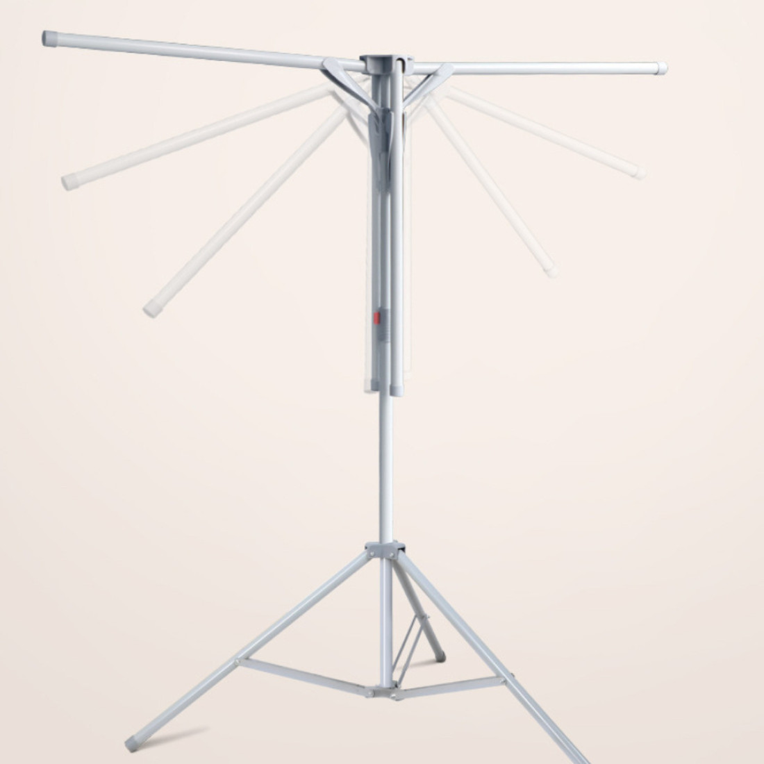 Uscator de rufe, tip umbrela, pliabil, telescopic, pentru interior-exterior, cu patru tije, picior anti-alunecare, inaltime ajustabila