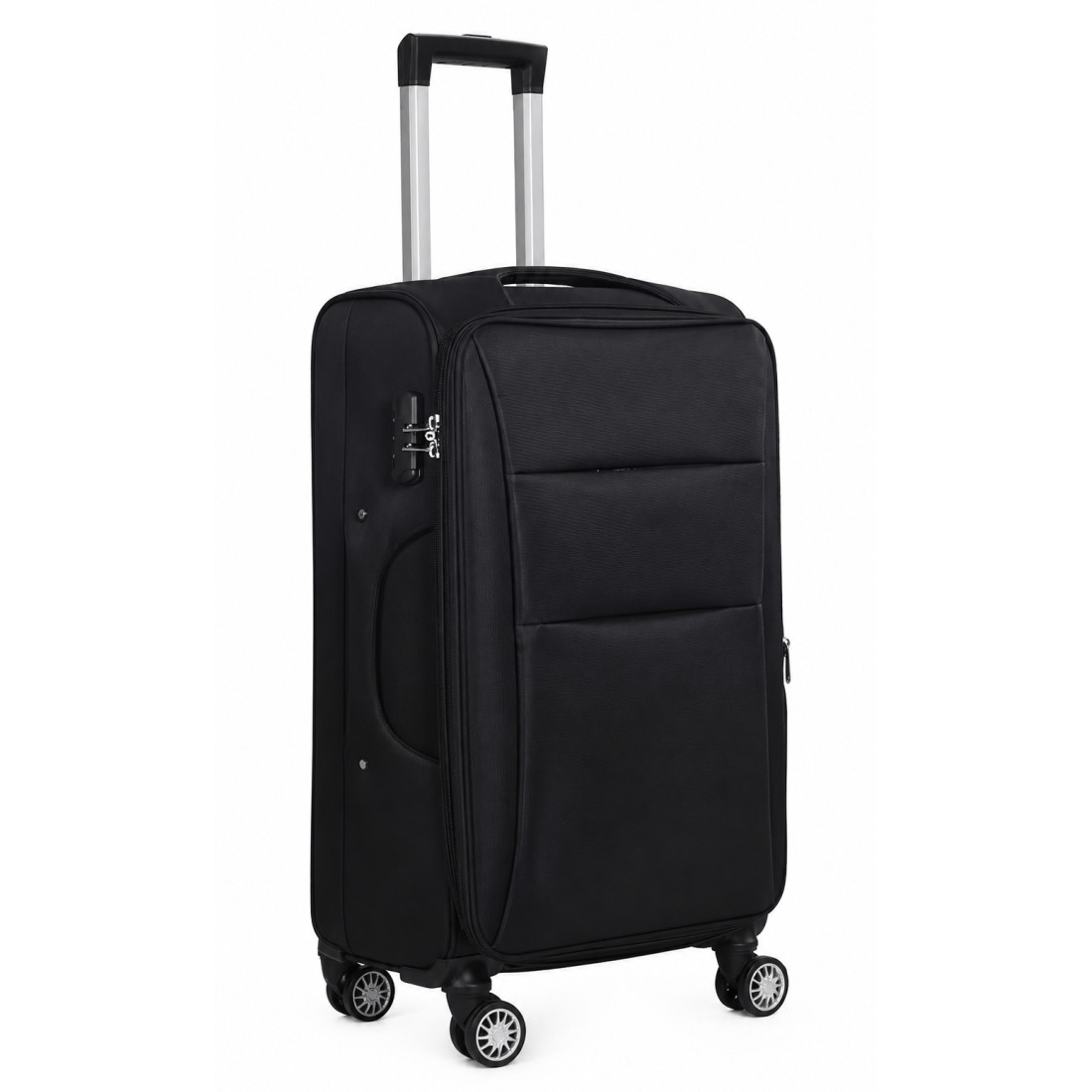 Troler Business, 20 inch, material textil, impermeabil, patru roti rotative 360° silentioase, maner telescopic, incuietoare cu combinatie, negru Troler Business, 20 inch, material textil, impermeabil, patru roti rotative 360° silentioase, maner telescopic, incuietoare cu combinatie, negru