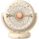 Ventilator de birou, rotire 180°, incarcare USB Type-C, 3 niveluri de reglare a vitezei, crem, 18 x 18 x 11 cm