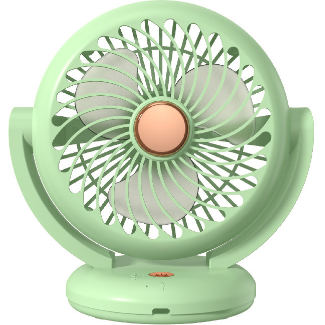 Ventilator de birou, rotire 180°, incarcare USB Type-C, 3 niveluri de reglare a vitezei, crem