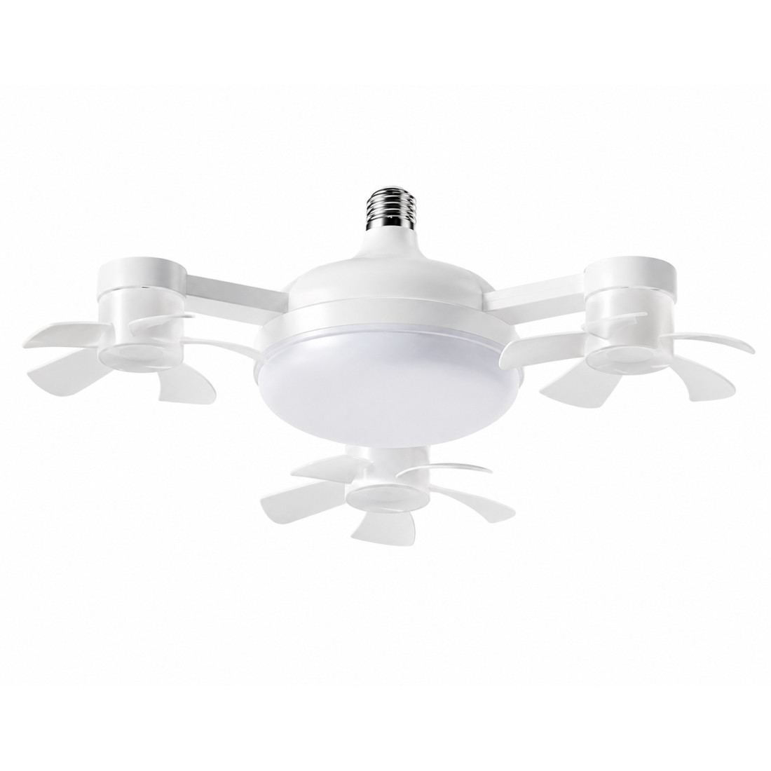 Ventilator de tavan cu bec LED si telecomandă, design modern, lumina reglabila, 3 culori, 1800 lumeni, 45 cm