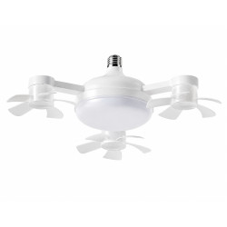 Ventilator de tavan cu bec LED si telecomandă, design modern, lumina reglabila, 3 culori, 1800 lumeni, 45 cm