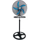 Ventilator cu palete metalice, 3 in 1, 100W, 45 cm diametru (18 inch), de birou/podea, de perete sau cu picior stativ, 3 viteze, 90° oscilatie stanga-dreapta, 30° inclinare sus-jos, motor silentios, inaltime reglabila