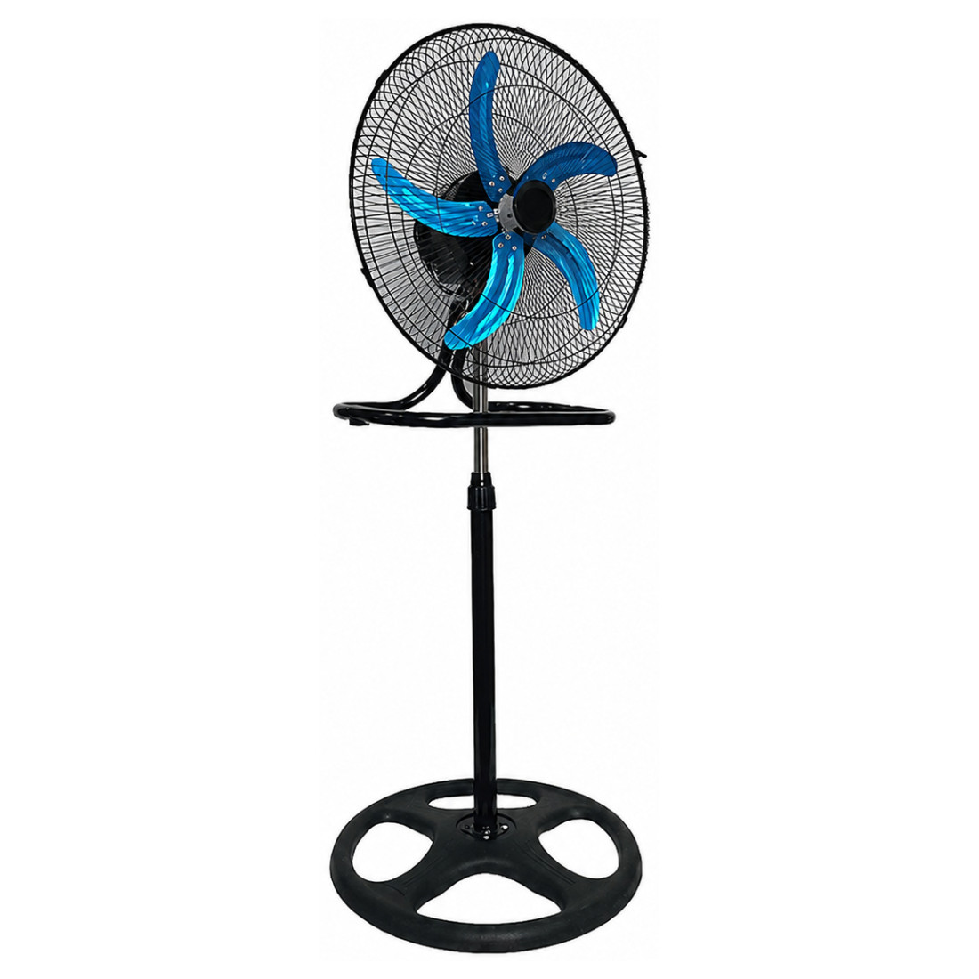 Ventilator cu palete metalice, 3 in 1, 100W, 45 cm diametru (18 inch), de birou/podea, de perete sau cu picior stativ, 3 viteze, 90° oscilatie stanga-dreapta, 30° inclinare sus-jos, motor silentios, inaltime reglabila