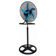 Ventilator cu palete metalice, 3 in 1, 100W, 45 cm diametru (18 inch), de birou/podea, de perete sau cu picior stativ, 3 viteze, 90° oscilatie stanga-dreapta, 30° inclinare sus-jos, motor silentios, inaltime reglabila
