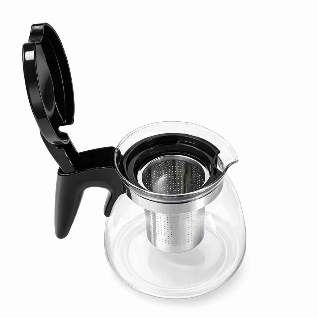 Ceainic cu infuzor detasabil, RDB-8127, 0.9L, sticla termorezistenta, transparent