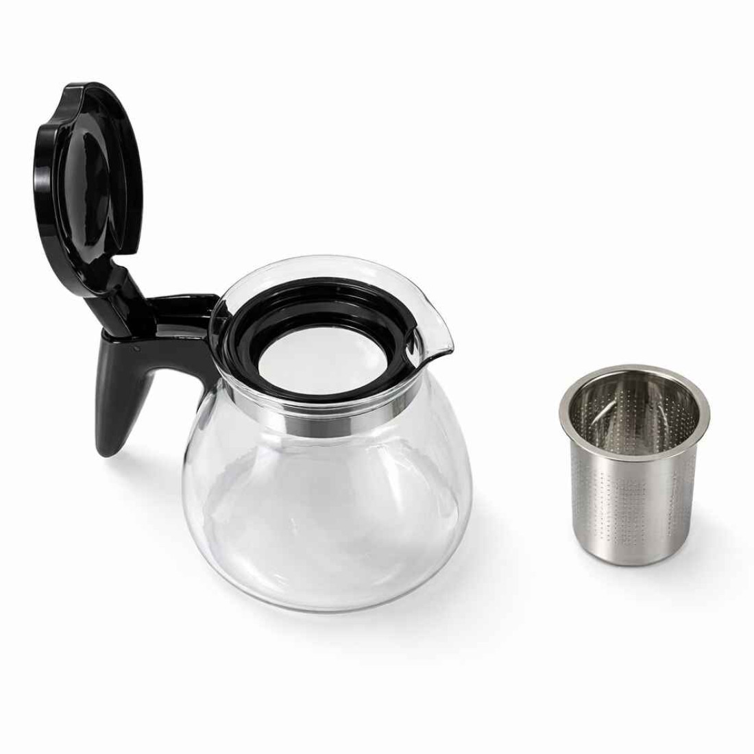 Ceainic cu infuzor detasabil, RDB-8127, 0.9L, sticla termorezistenta, transparent