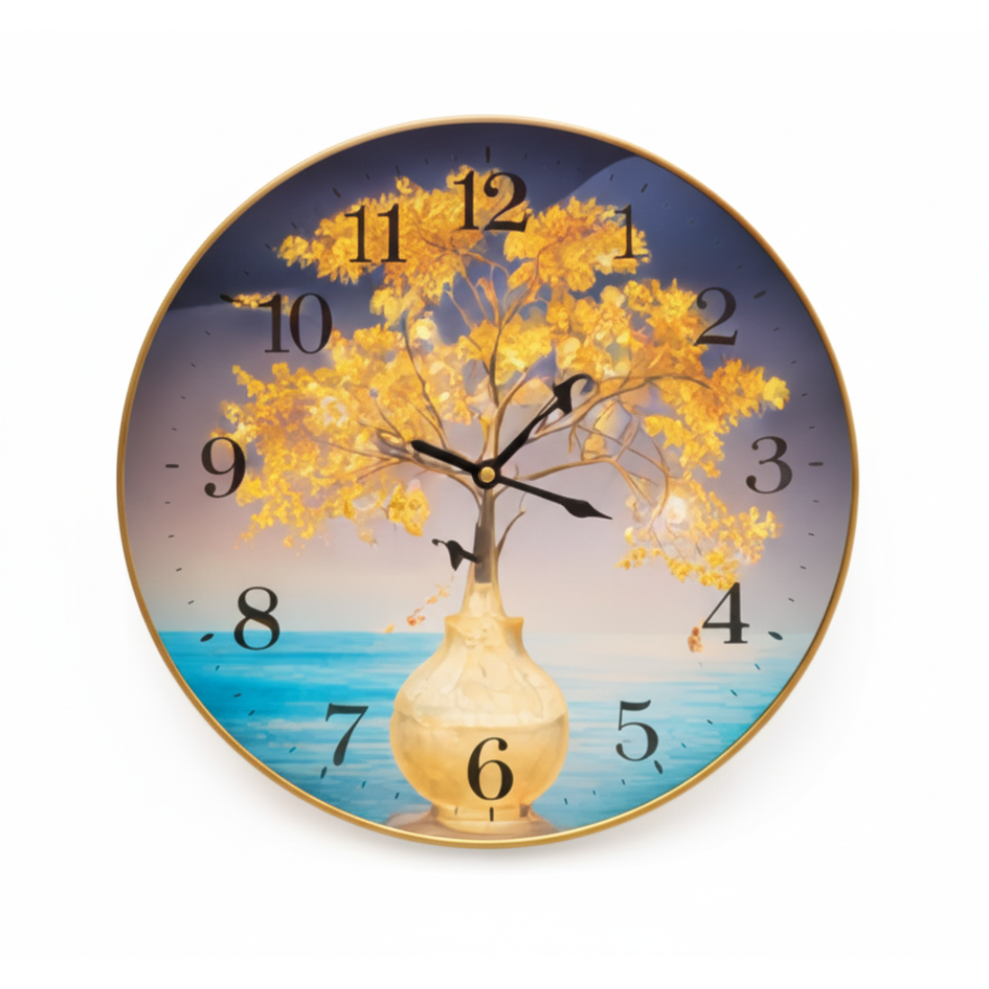 Ceas imprimeu flori galbene 30cm