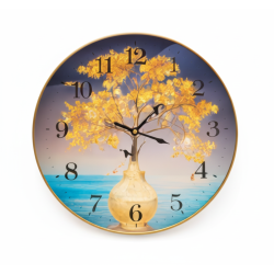 Ceas imprimeu flori galbene 30cm