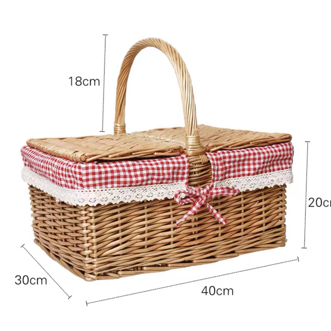 Cos picnic traditional cu capac, 40 x 30 x 20 cm Cos picnic traditional cu capac, 40 x 30 x 20 cm