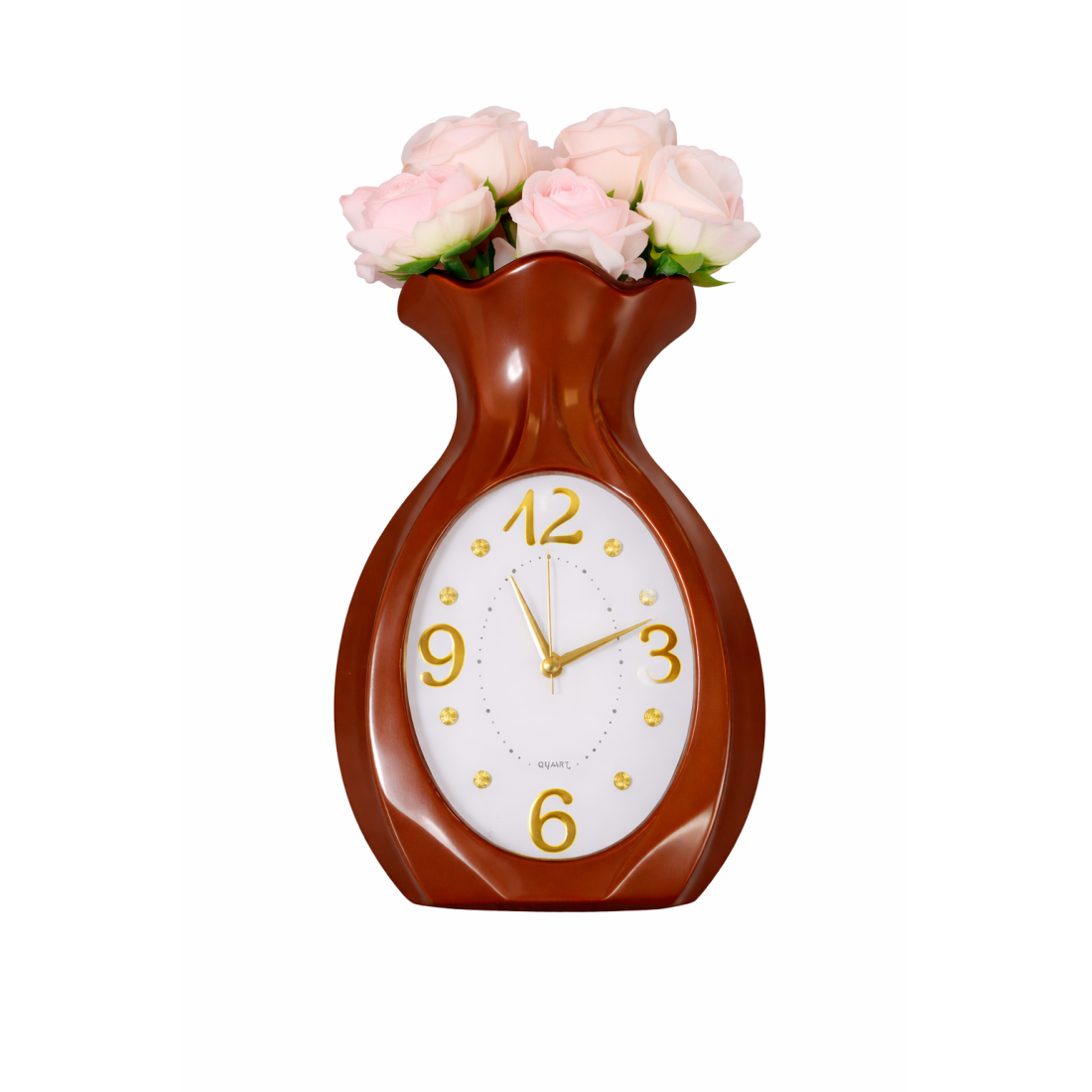 Ceas decorativ  tip vaza cu flori artificiale 22*35cm