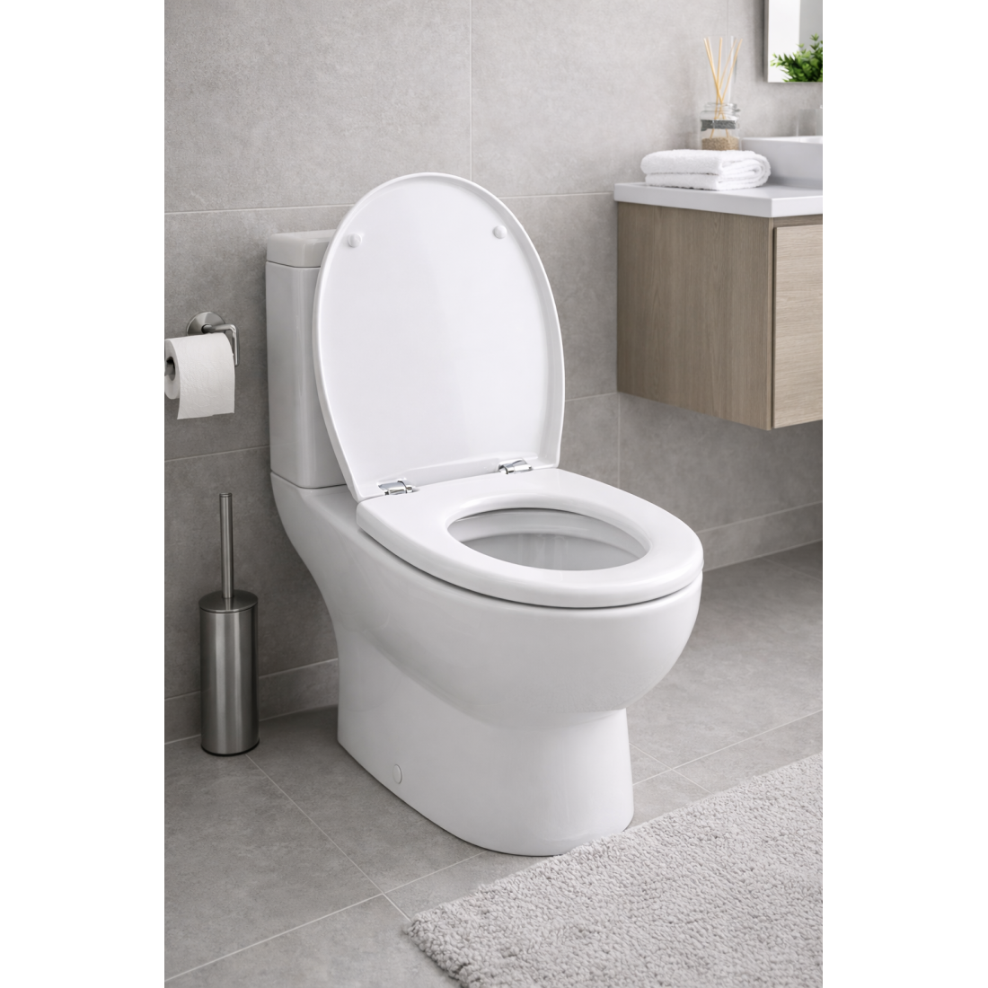 Capace WC Cu Inchidere Lenta Plastic, Alb, RAC-00000177