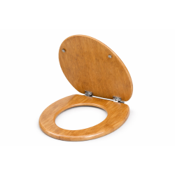 Capac WC, inchidere lenta, design lemn, maro