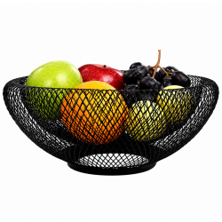 BOL PENTRU FRUCTE A06-040H 24.5*24.5*9.5cm METALIC, RAC-777279