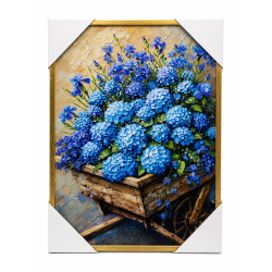 TABLOU CU FLORI ALBASTRE, 30X40-1424, RAC-777498