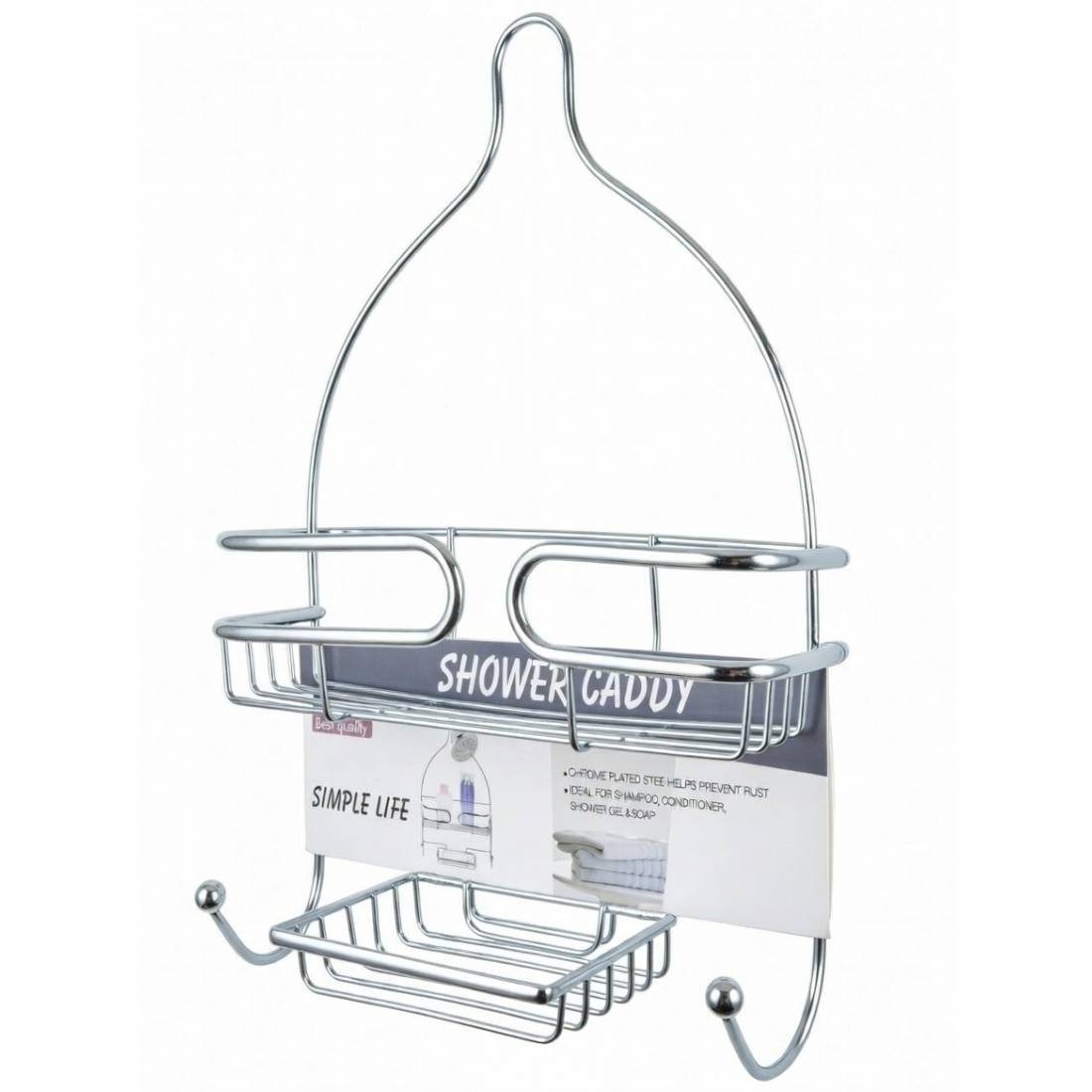 Suport baie din metal, montaj suspendat, finisaj cromat 25x11x39cm