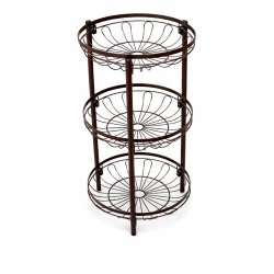 Fructiera etajata, 3 nivele pentru fructe, legume, prajituri, negru 28x28x65cm