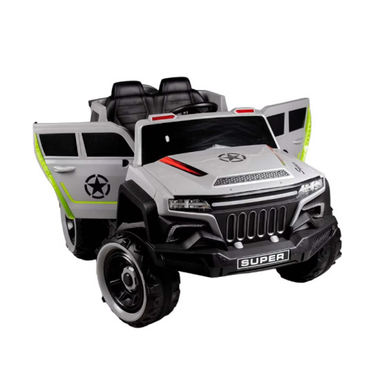 Masinuta electrica pentru copii RDB-7688 tip SUV super cu 4 motoare 390W, 2 locuri, 12V7AH, roti EVA, Gri