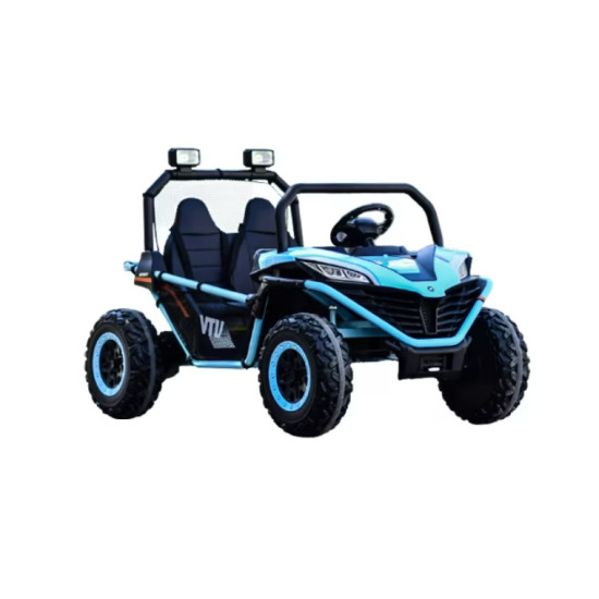 Masinuta electrica tip buggy UTV RDB-608, 24V/10Ah, 300W, roti EVA, scaun piele ecologica, telecomanda, intrare AUX (MP3) / USB / Bluetooth / Radio FM pentru 2 copii, Turcoaz