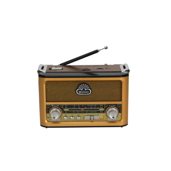 Boxa portabila RDB BT087, functii multiple, radio FM/AM/SW, bluetooth, stereo, Maro deschis