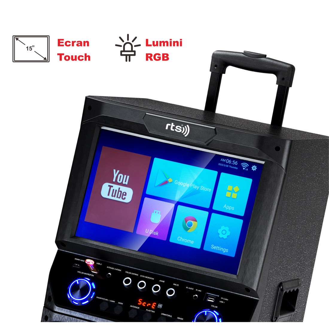 Boxă portabilă RTS-8015 cu tabletă integrată