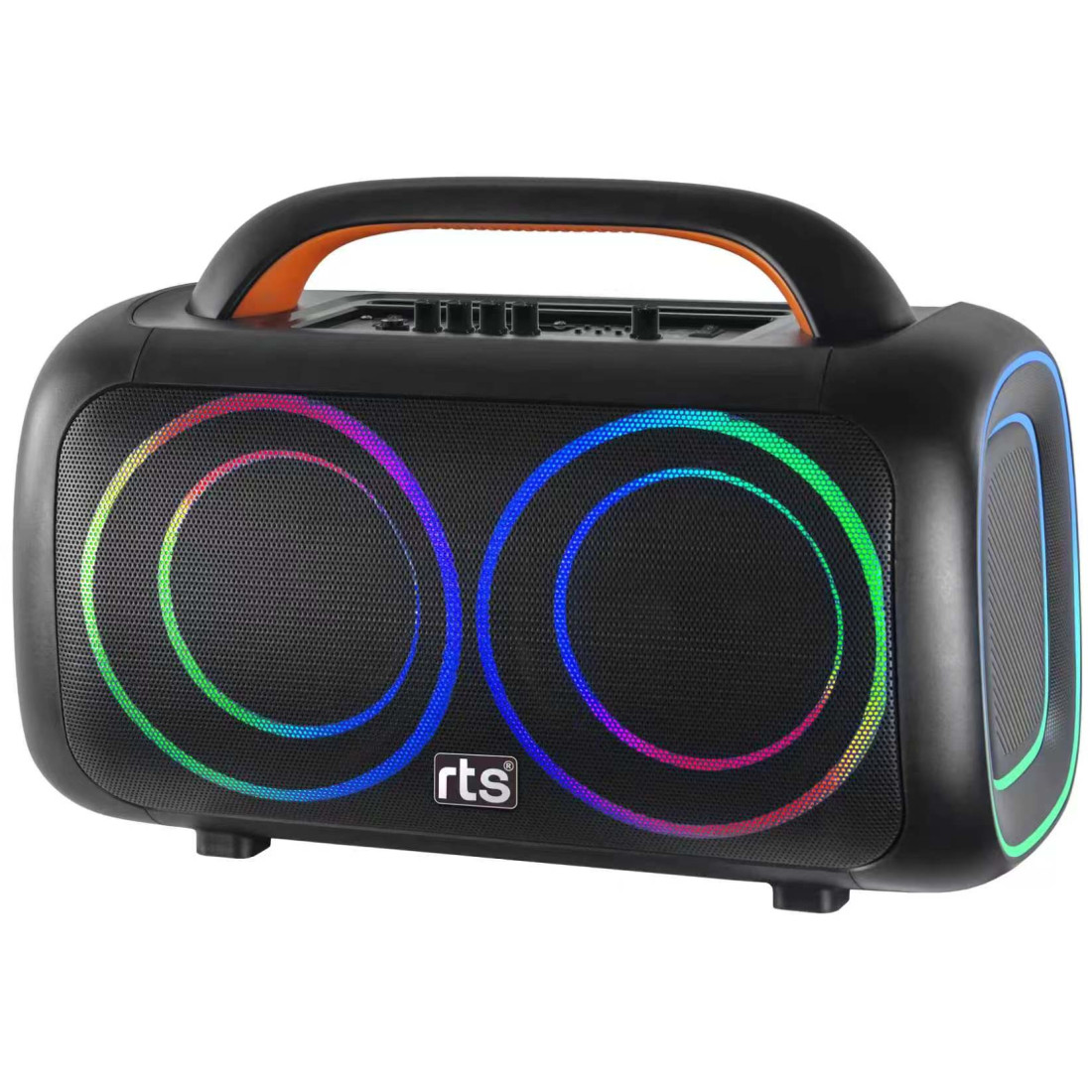 Boxa portabila multifunctionala RTS CH-2629D, 20W, Bluetooth, Telecomanda, Microfon cu fir, True Wireless Stereo, Joc de lumini RGB, Radio FM, Interfata USB, AUX, Micro SD, Acumulator 3.7V, 3600mAh, 2 Difuzoare bass de 6.5 inch, 4.5 Kg, 49 x 25 x 33 cm Boxa portabila multifunctionala RTS CH-2629D, 20W, Bluetooth, Telecomanda, Microfon cu fir, True Wireless Stereo, Joc de lumini RGB, Radio FM, Interfata USB, AUX, Micro SD, Acumulator 3.7V, 3600mAh, 2 Difuzoare bass de 6.5 inch, 4.5 Kg, 49 x 25 x 33 cm