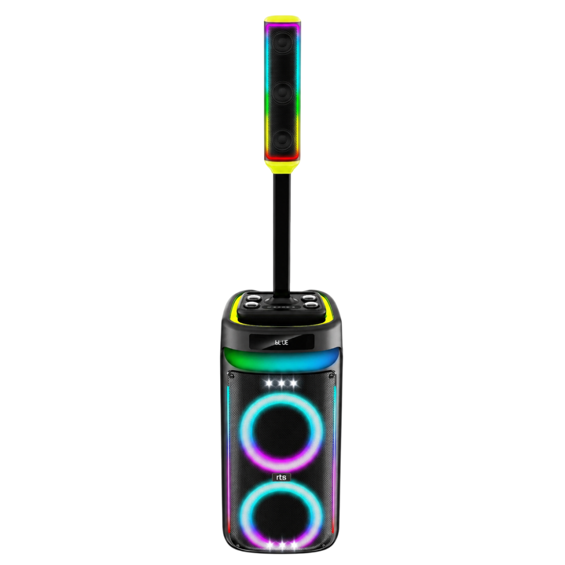 Boxa portabila RTS-8202, 80 W, Bluetooth, USB, TF, FM, TWS, microfon wireless inclus, iluminare RGB