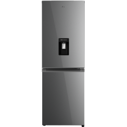 Combina frigorifica RTS RAC-FSRD405DBED-S, 296L (194L+102L), Clasa E, Dozator apa, Rafturi din sticla, Usi reversibile, 185 cm Inaltime, Argintiu