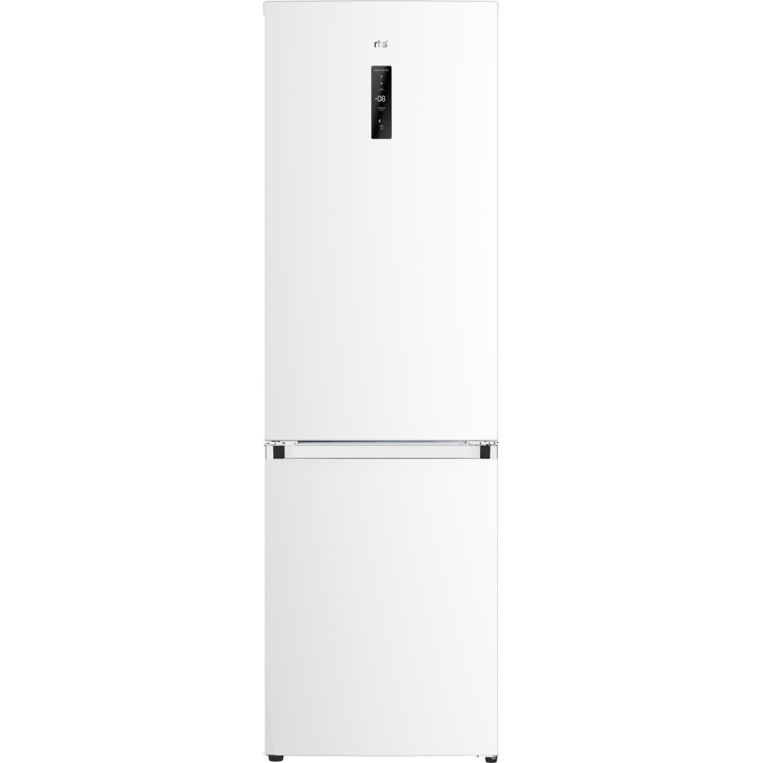 Combina frigorifica RTS RAC-FSRD412CBE-W, 320L (211L+109L), Clasa E, Total No Frost, Rafturi din sticla, Usi reversibile, 185 cm Inaltime, Functie Smart, Functie Quick Cooling si Quick Freeze, Alb
