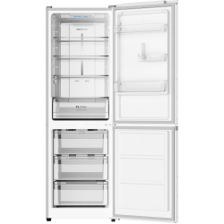 Combina frigorifica RTS RAC-FSRD412CBE-W, 320L (211L+109L), Clasa E, Total No Frost, Rafturi din sticla, Usi reversibile, 185 cm Inaltime, Functie Smart, Functie Quick Cooling si Quick Freeze, Alb
