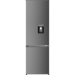 Frigider cu doua usi RTS RAC-FSRD358DBED-S, 268L (197L+71L), Clasa E, Dozator apa, Total No Frost, Rafturi din sticla, Usi reversibile, 178 cm Inaltime, Argintiu