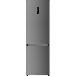 Frigider cu doua usi RTS RAC-FSRD412CBE-S, 320L (211L+109L), Clasa E, Total No Frost, Rafturi din sticla, Usi reversibile, 185 cm Inaltime, Argintiu
