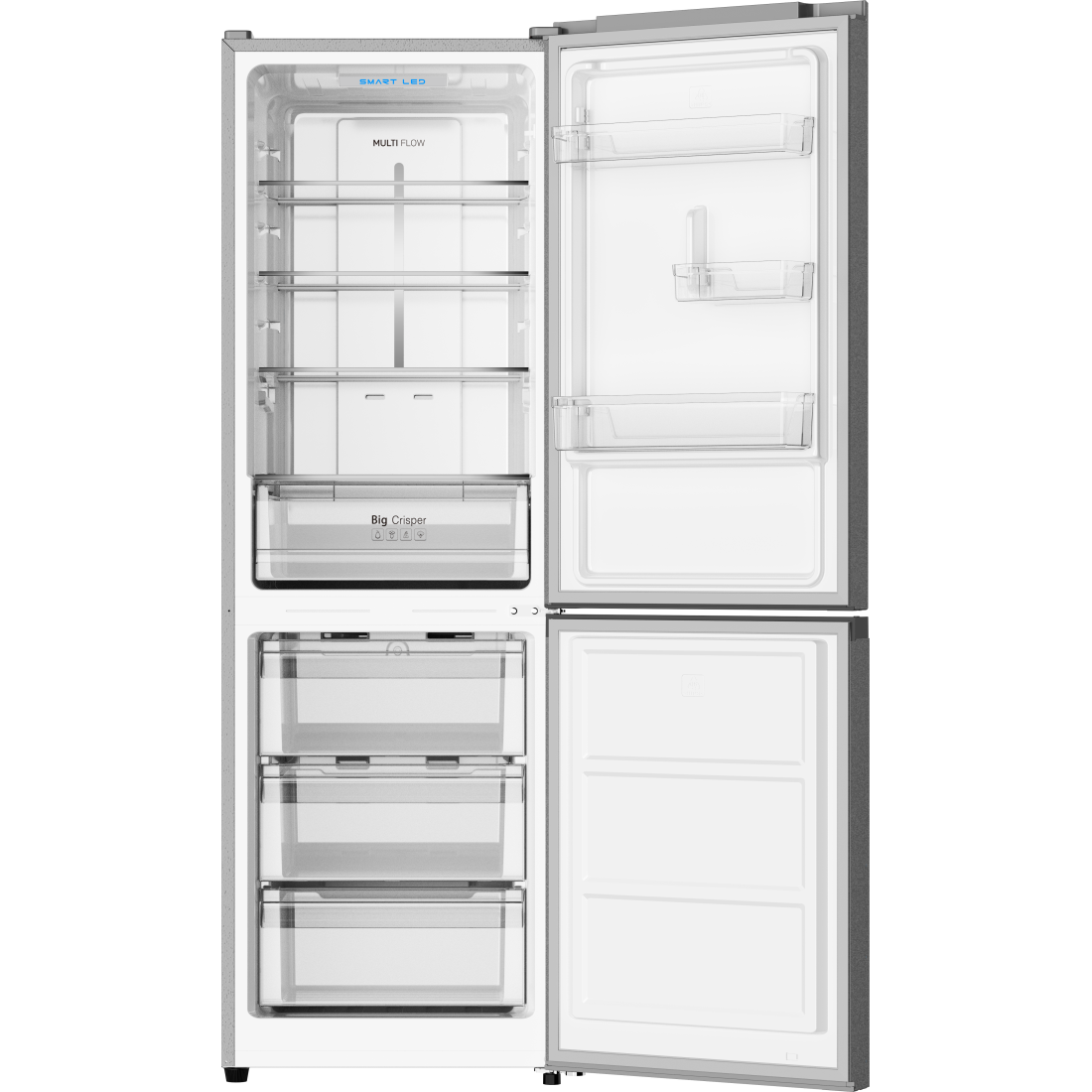 Frigider cu doua usi RTS RAC-FSRD412CBE-S, 320L (211L+109L), Clasa E, Total No Frost, Rafturi din sticla, Usi reversibile, 185 cm Inaltime, Functie Smart, Functie Quick Cooling si Quick Freeze, Argintiu Frigider cu doua usi RTS RAC-FSRD412CBE-S, 320L (211L+109L), Clasa E, Total No Frost, Rafturi din sticla, Usi reversibile, 185 cm Inaltime, Functie Smart, Functie Quick Cooling si Quick Freeze, Argintiu