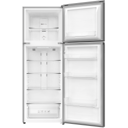 Frigider cu doua usi RTS RAC-FSRD420WTAPE-S, 329L (252L+77L), Clasa E, Total No Frost, Rafturi din sticla, Usi reversibile, 166.4 cm Inaltime, Argintiu