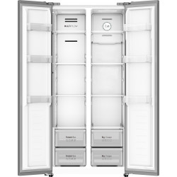 Frigider Side by side RTS RAC-FSBS501WP-S, 473 L, Total No Frost, Clasa E, Display, Functie Smart, Functie Quick Cooling si Quick Freeze, 178.5cm inaltime, Argintiu