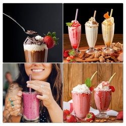 Set 6 paie reutilizabile metalice din inox cu lingurita, 21 cm, pentru cocktail, bauturi, limonada, frappe, whiskey, durabile, usor de curatat, ideale pentru bar, casa, cadou, perfecte pentru petreceri, design multicolor Set 6 paie reutilizabile metalice din inox cu lingurita, 21 cm, pentru cocktail, bauturi, limonada, frappe, whiskey, durabile, usor de curatat, ideale pentru bar, casa, cadou, perfecte pentru petreceri, design multicolor