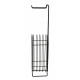 Suport de hartie igienica vertical, 16 x 12 x 64 cm, metal, negru