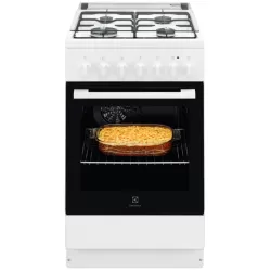 Aragaz Electrolux LKK520002W, Mixt, 4 arzatoare gaz, Cuptor electric multifunctional,Aprindere integrata, Grill electric, Clasa A, 50 cm, Alb