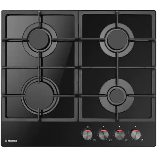 PLITA PE GAZ HANSA BHKS610505, STICLA,60CM,NEGRU PLITA PE GAZ HANSA BHKS610505, STICLA,60CM,NEGRU