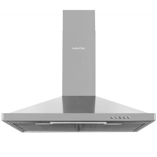 HOTA DECORATIVA SEMINEU NOBELTEK,NHO-CE1 IX,60CM,1MOTOR,1 FILTRU ALUMINIU,520M3