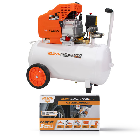 Pachet compresor aer si kit accesorii RURIS AirPower 5000PLUS Pachet compresor aer si kit accesorii RURIS AirPower 5000PLUS